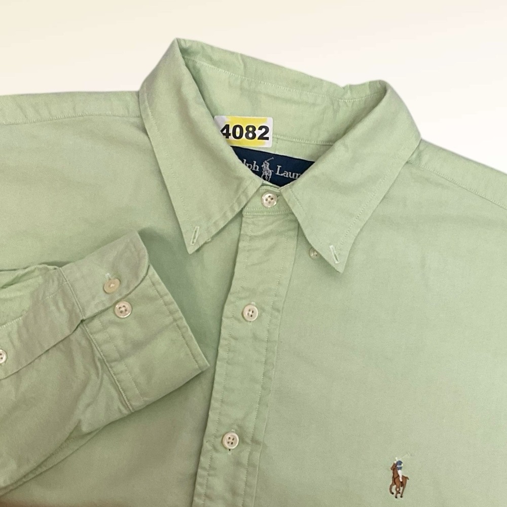 Ralph Lauren Men Classic‎ Fit Oxford Button Down Shirt Light Mint Pony Logo 16,5